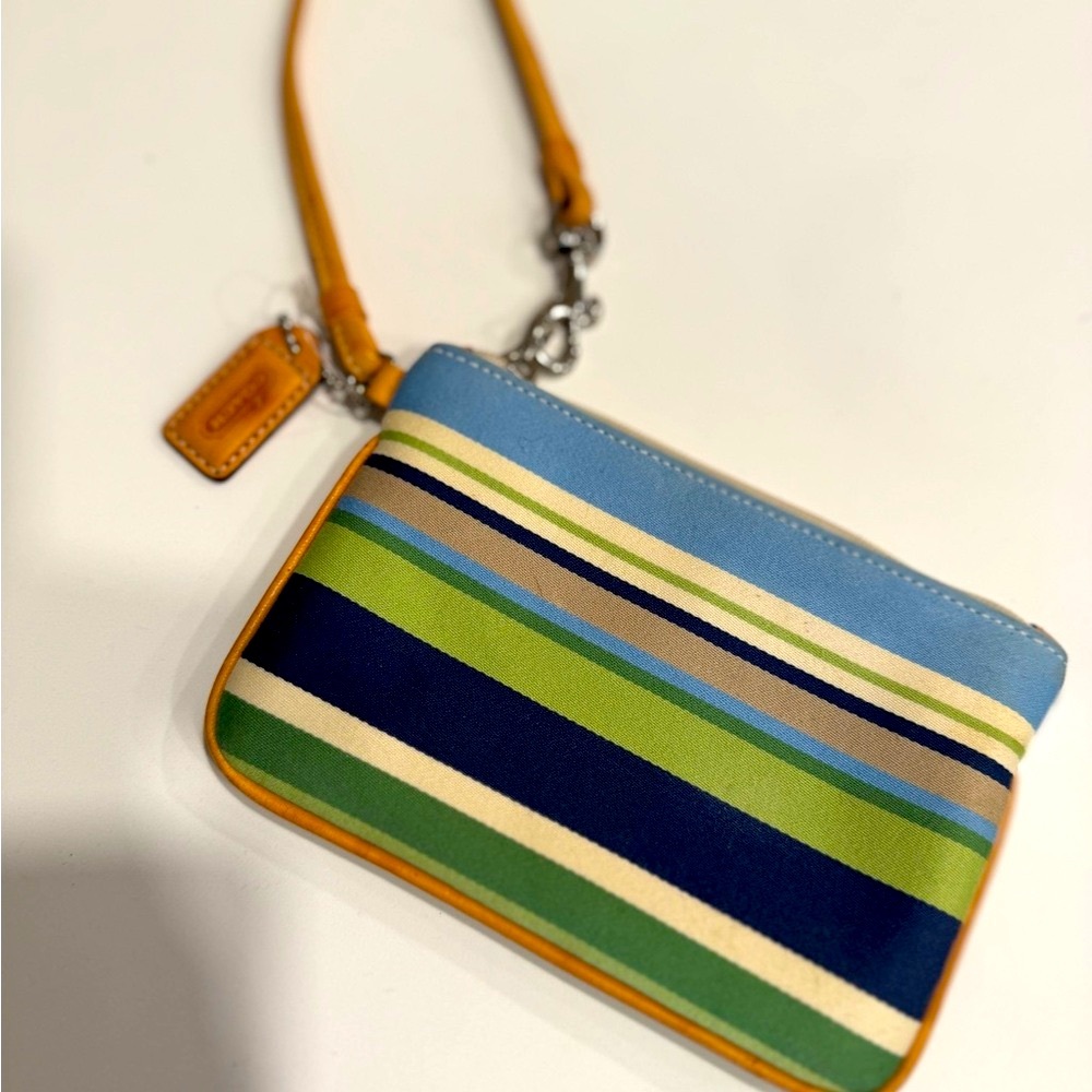Coach Blue & Tan Women's Wristlet